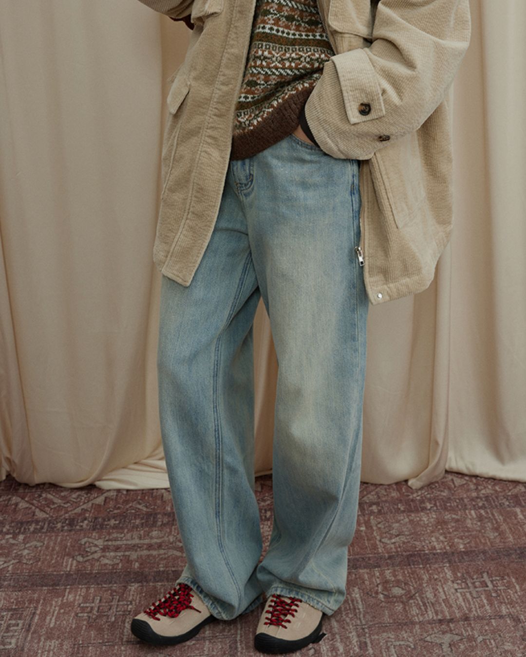 Washed Straight Denim Pants　DP009