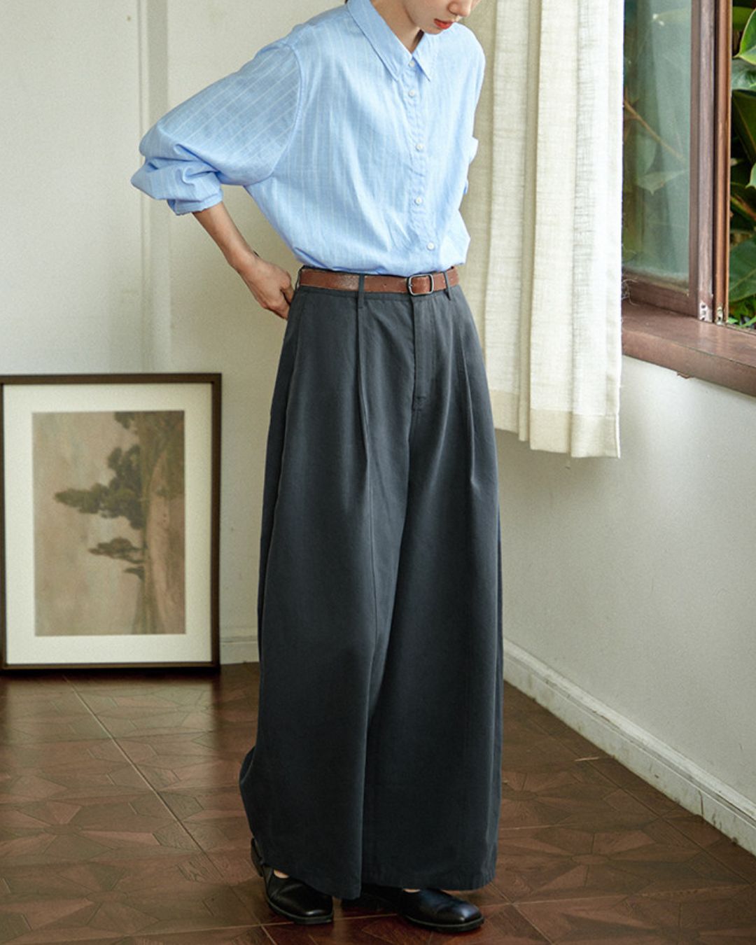 Tucked Wide Curve Pants　PT032