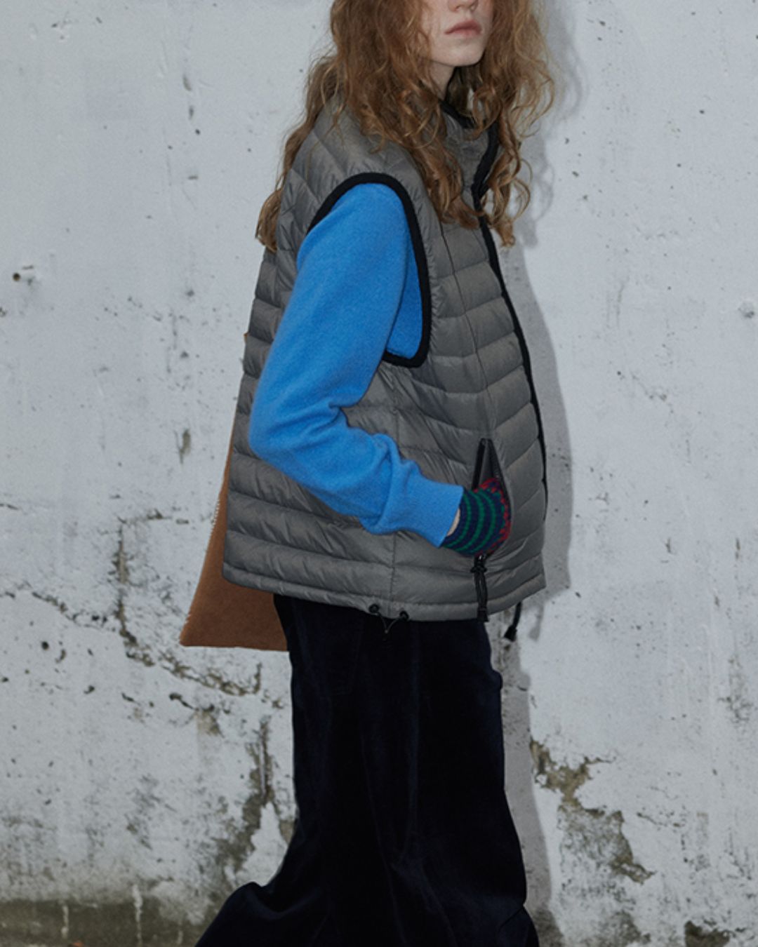 Nylon Piping Down Vest　VT013