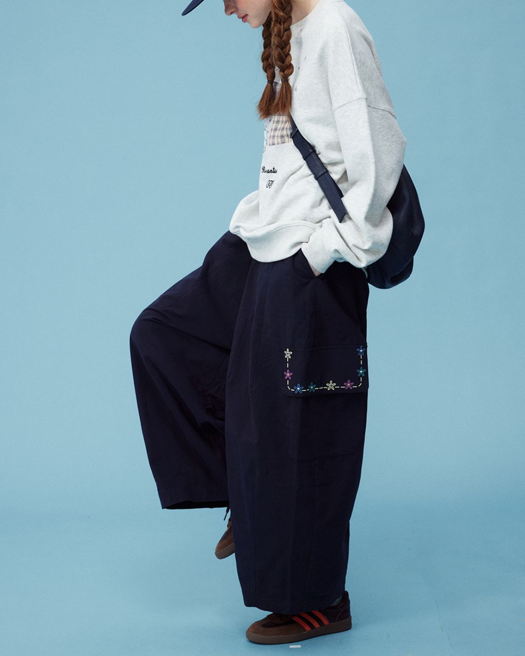 Floral Pocket Wide Leg Pants　PT002