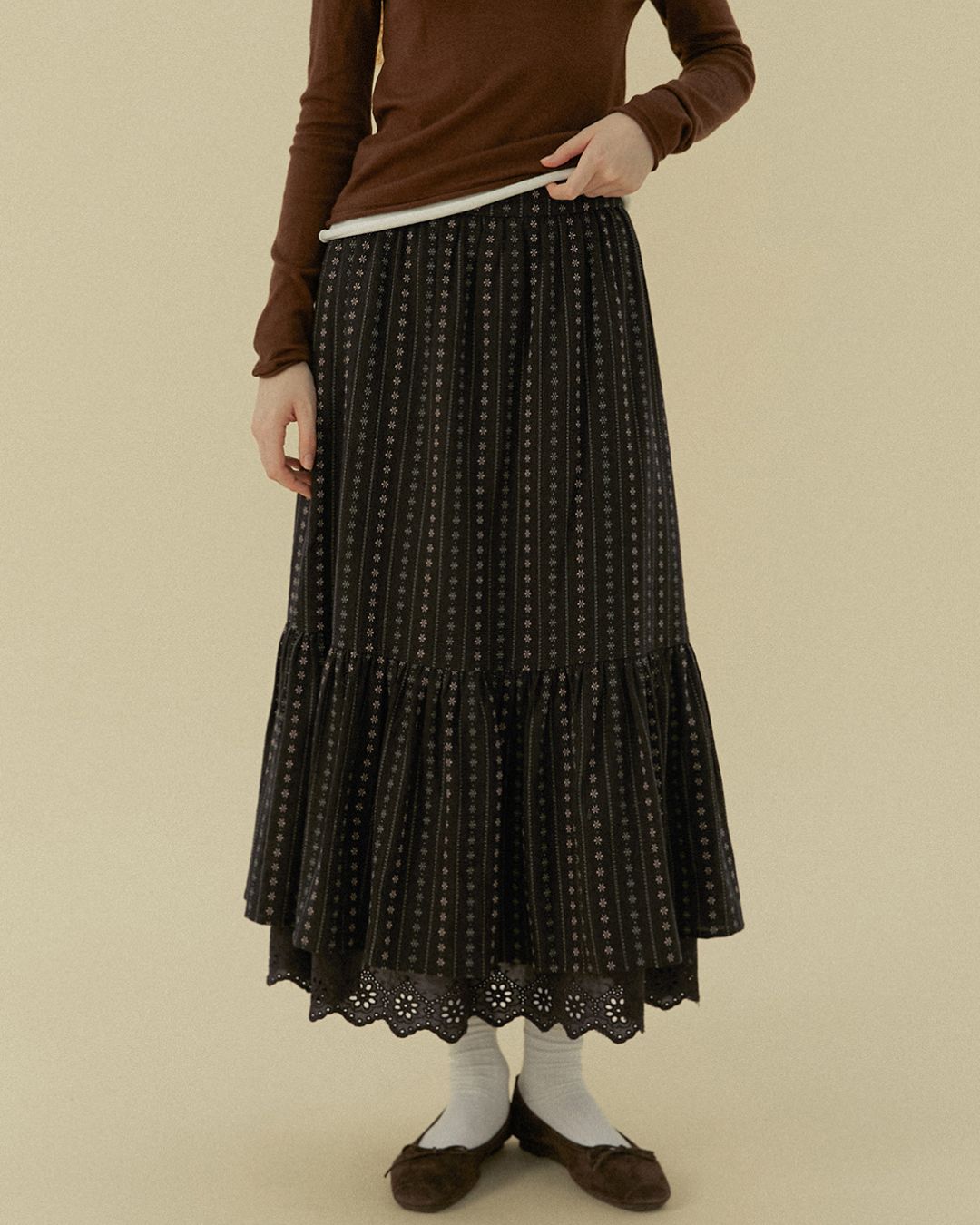 Floral Striped Mermaid Skirt　SK014