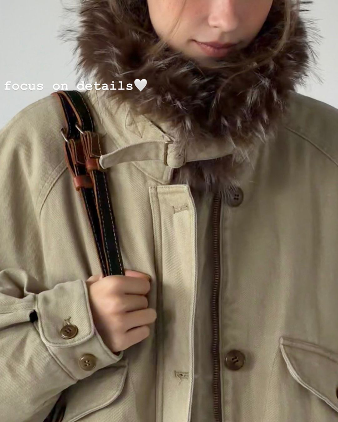 Fur Collar Padded Denim Jacket　JK058