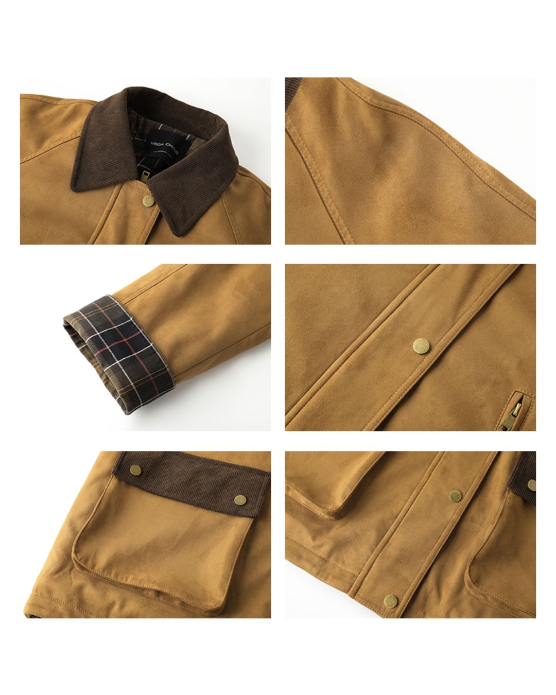 Contrast Color Suede Quilted Jacket　JK075