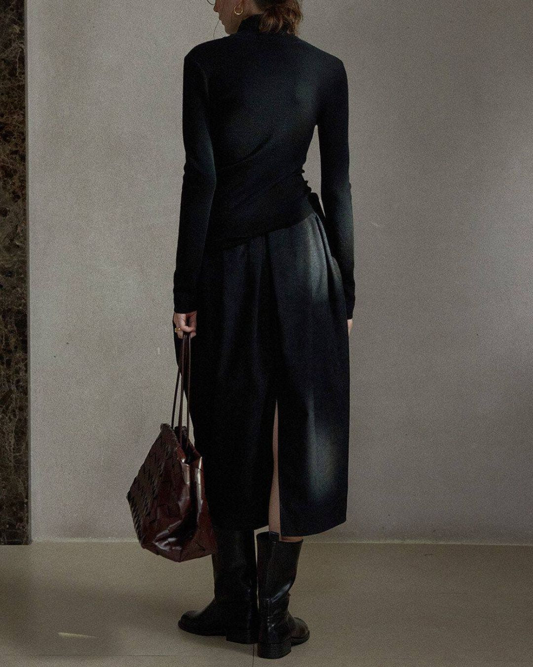 Brushed Tulip Midi Skirt　SK019