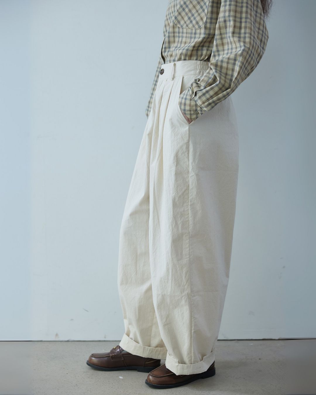 Casual Wide Tuck Pants　PT013