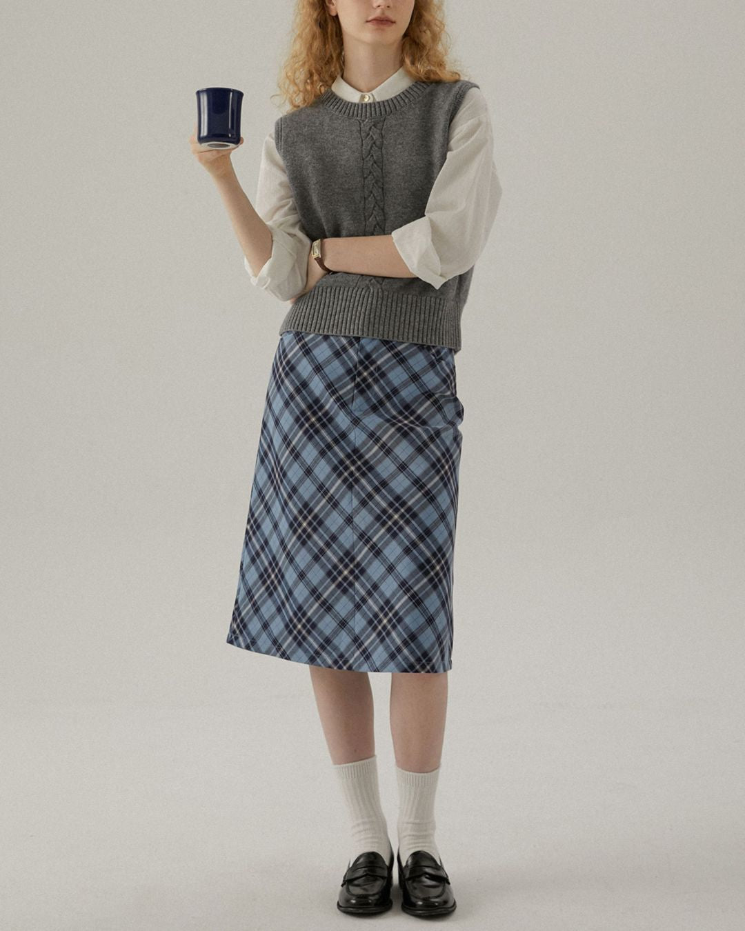 Braided Wool Knit Vest　VT007