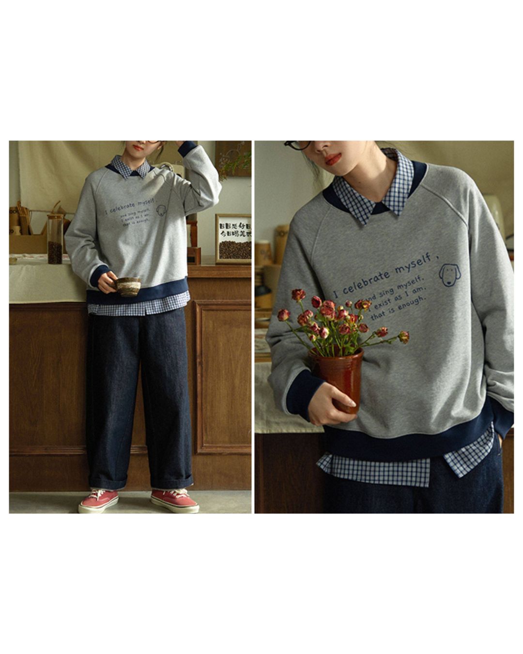 Colorblock Letter Print Sweat　SW011