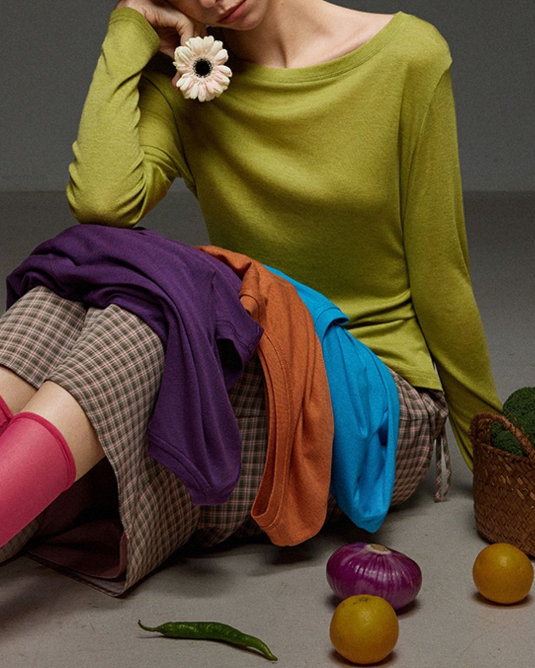 Boat Neck Slim Fit T-shirt　LT012