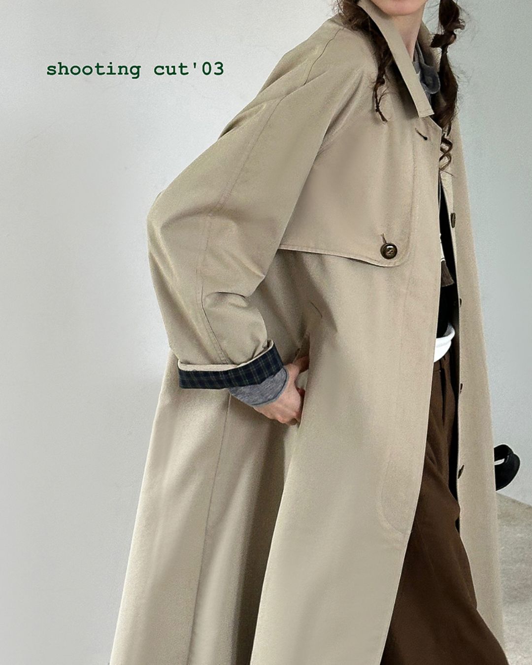 Back Pleated Trench Coat　CT001