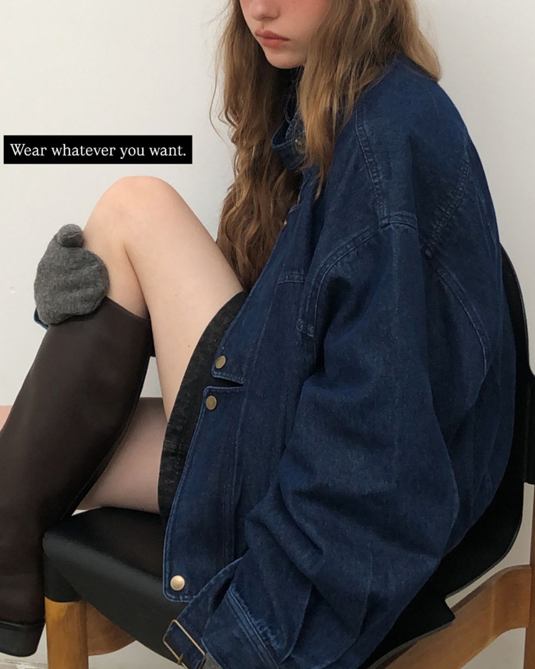 Belted Denim Cropped Jacket　JK026