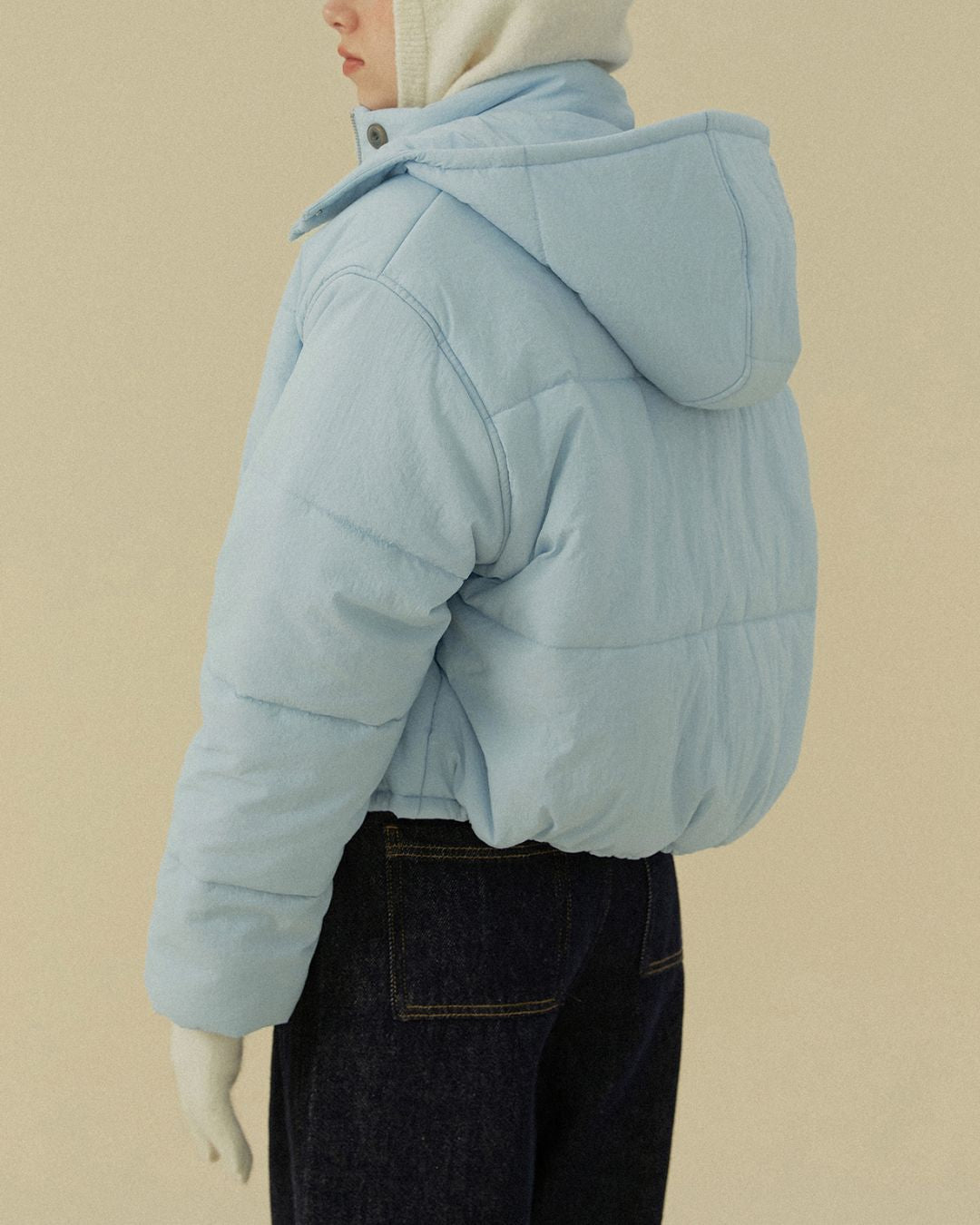 Cropped Padded Hooded Jacket　JK069