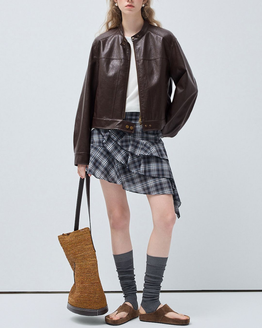 Vintage Short Leather Jacket　JK083