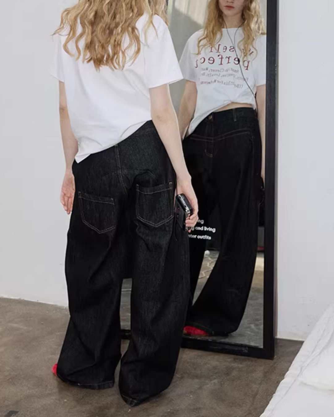 Text Print Crew Neck T-Shirt　ST009