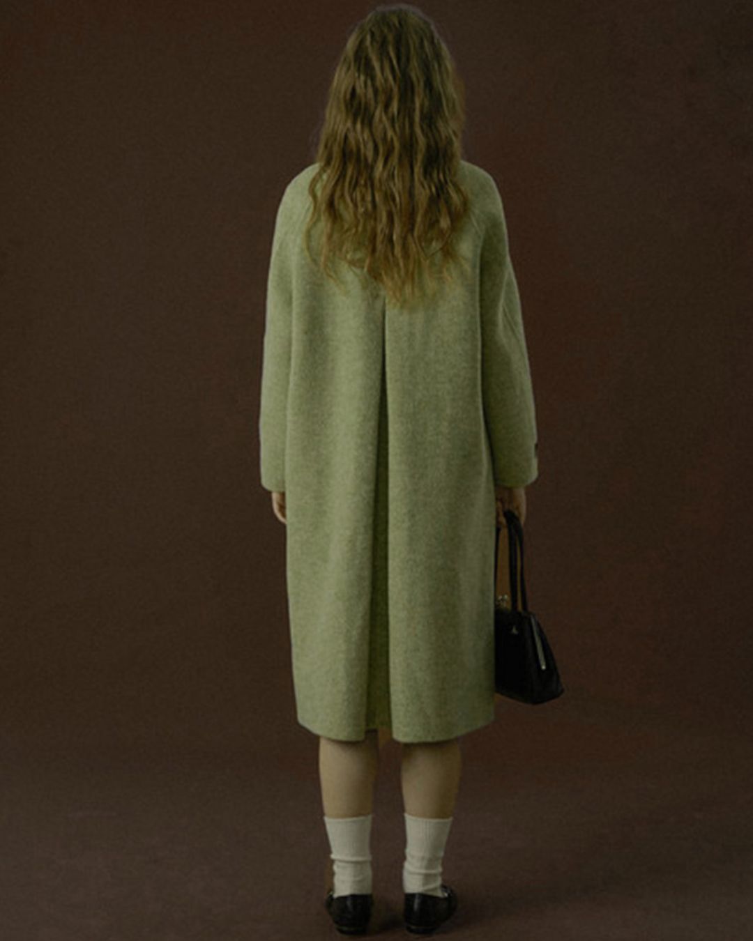 Retro Wool Collared Long Coat　CT008