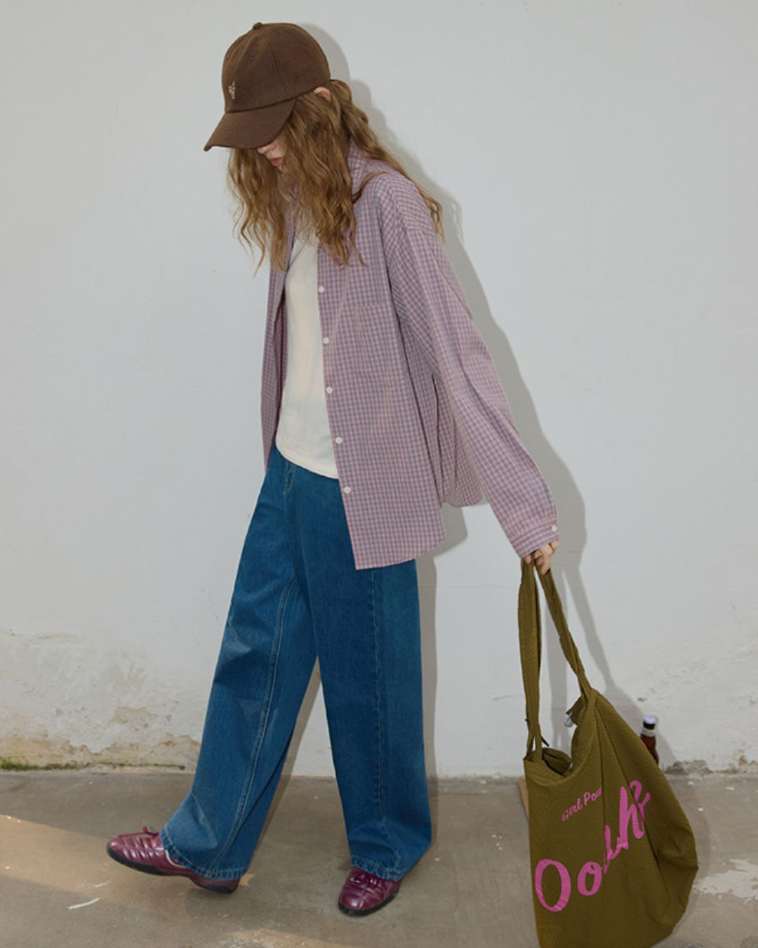 Cotton Pink Check Shirt　LS050