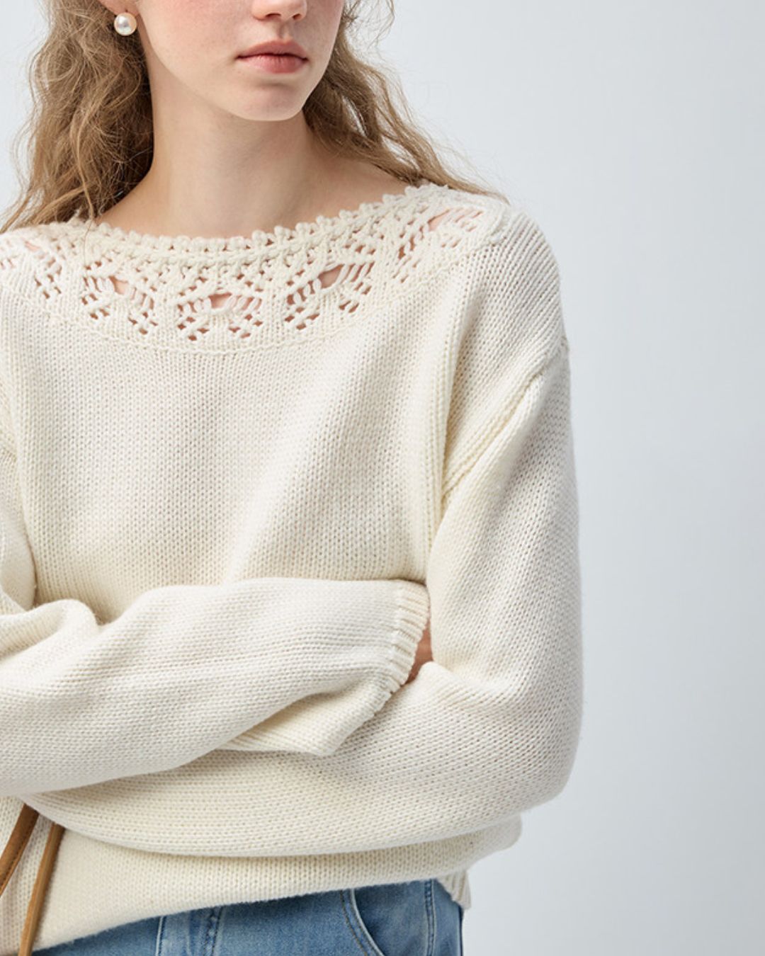 Crochet Lace Cutout Knit　KN102