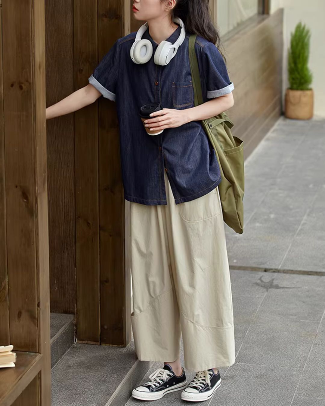 Light Denim Short-sleeved Shirt　SS003