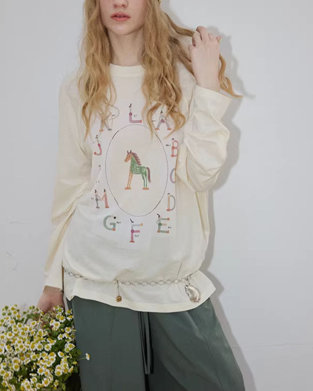Pony Playful Print T-shirt　LT030