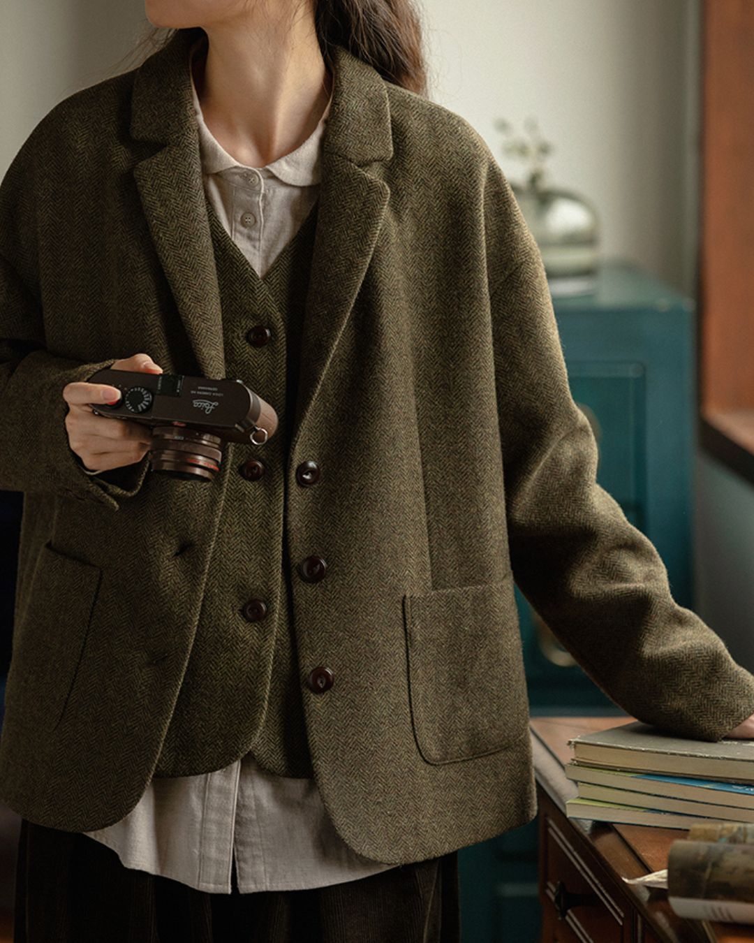 Retro Tweed Tailored Jacket　JK032