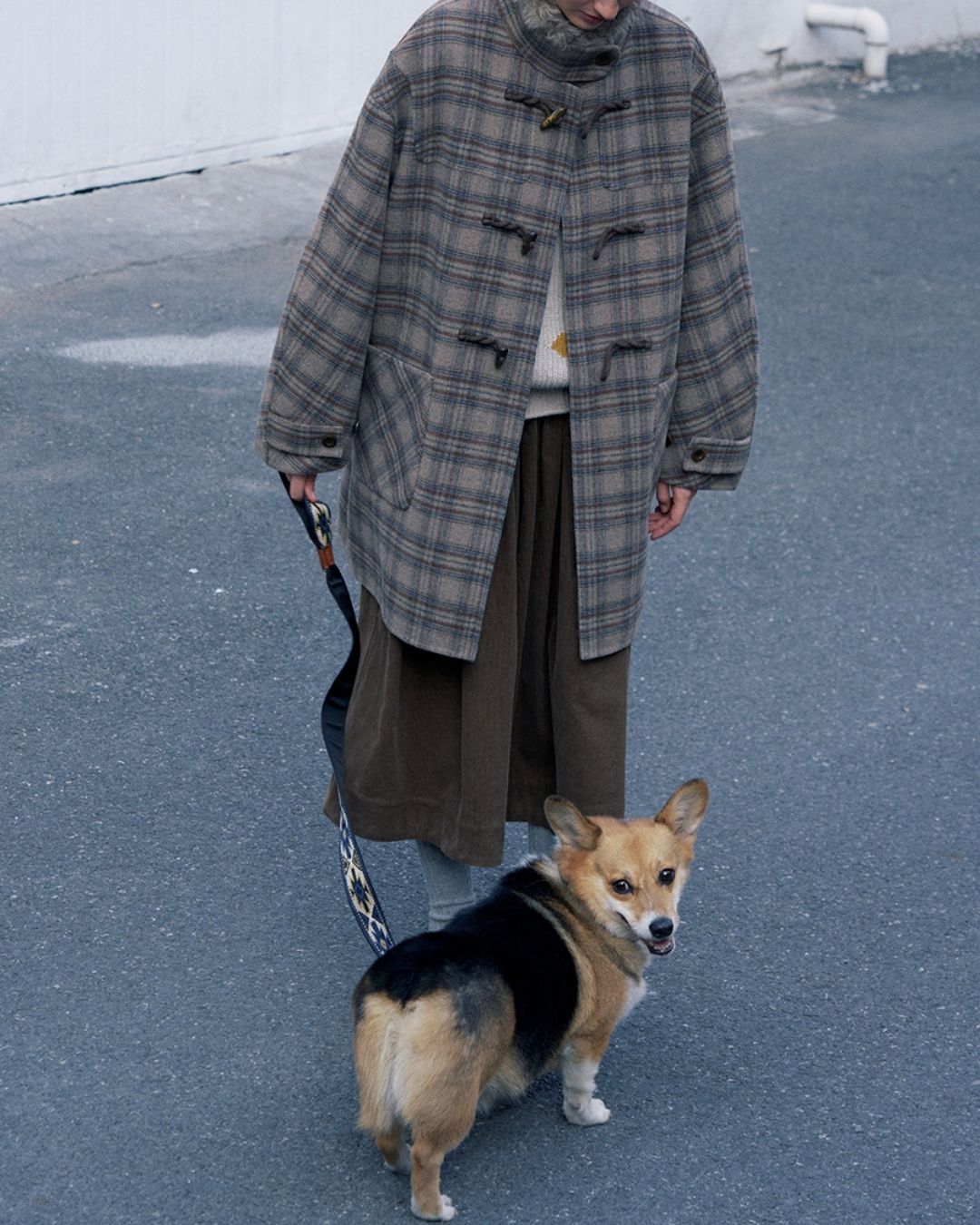 Stand Collar Duffle Check Coat　CT031