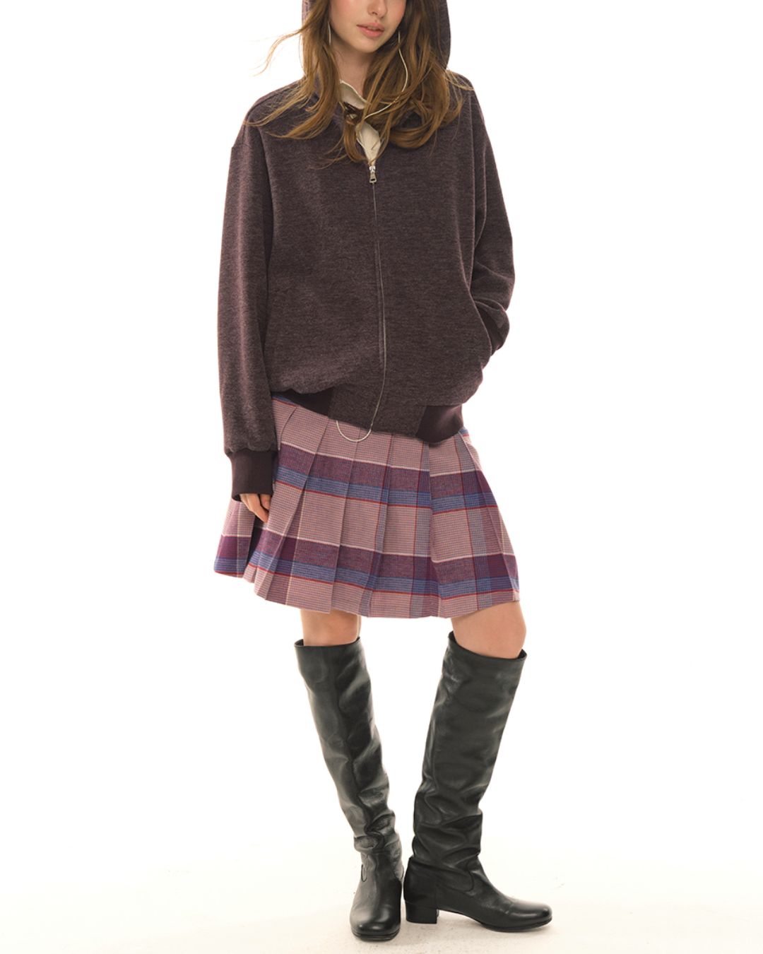 Soft Knit Full-zip Hoodie　HD004