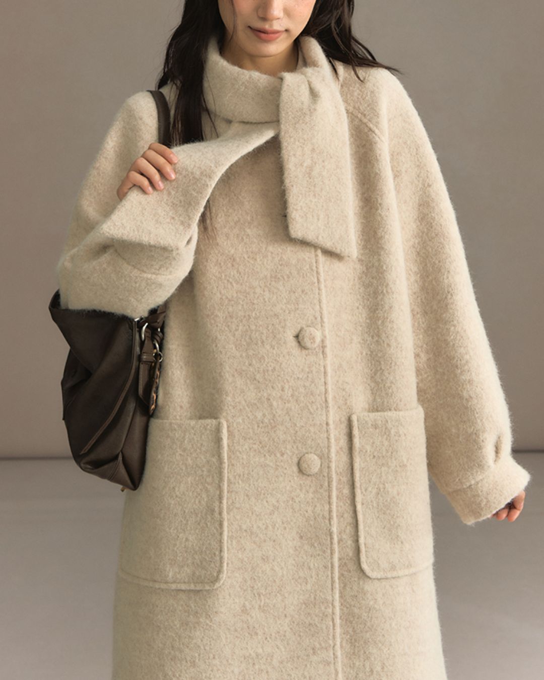 Bowtie Collar A-line Coat　CT023