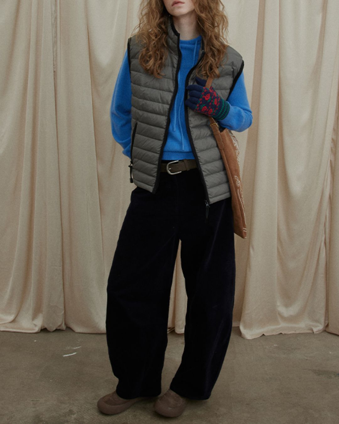 Nylon Piping Down Vest　VT013