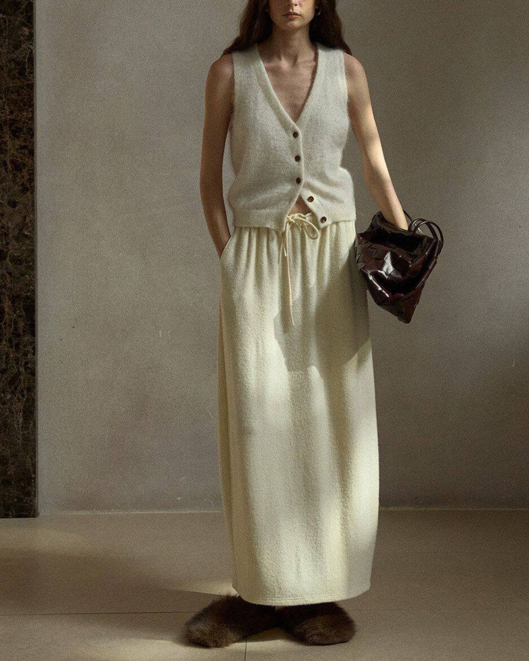 Cocoon Knit Long Skirt　SK017