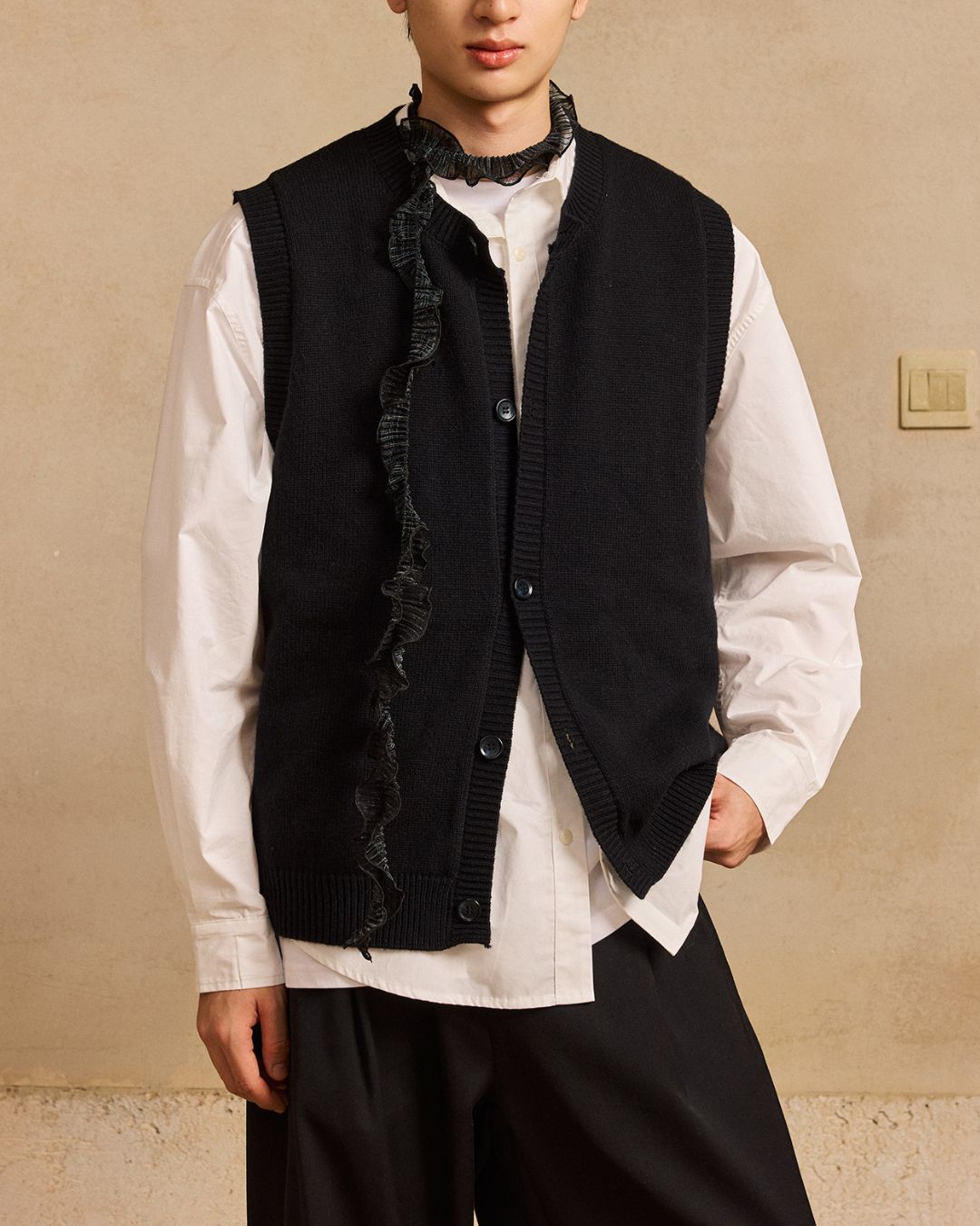 Basic Knit Cardigan Vest　VT018