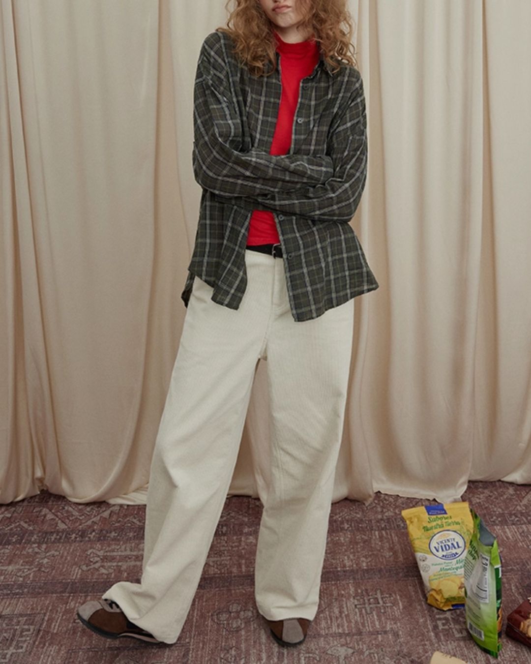 Corduroy Wide Straight Pants　PT017