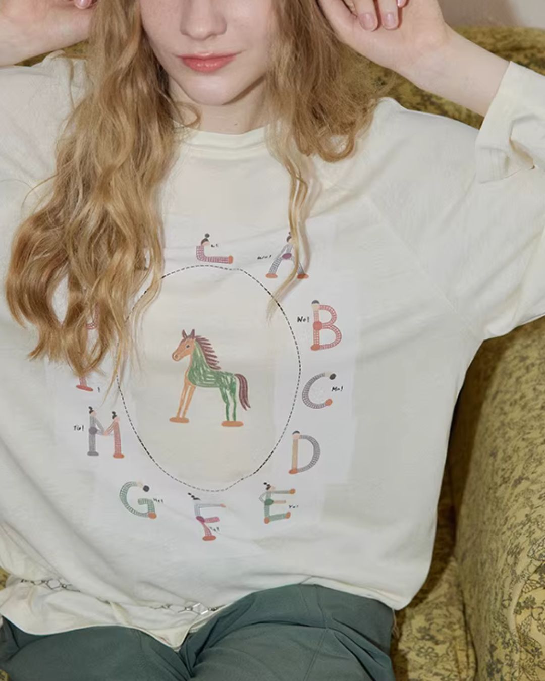 Pony Playful Print T-shirt　LT030