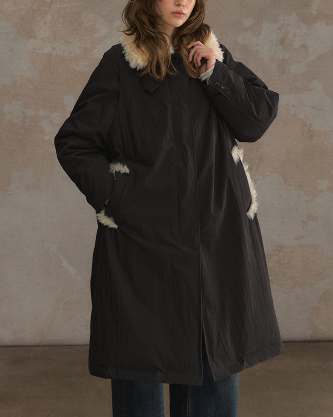 Fur Detail Long Down Coat　CT024
