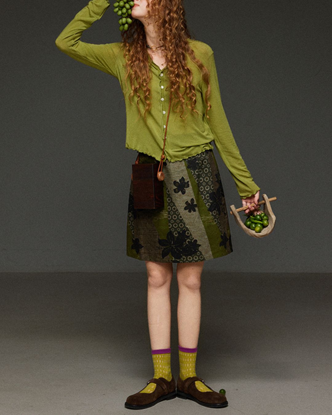 Retro Floral Print Tight Skirt　SK008