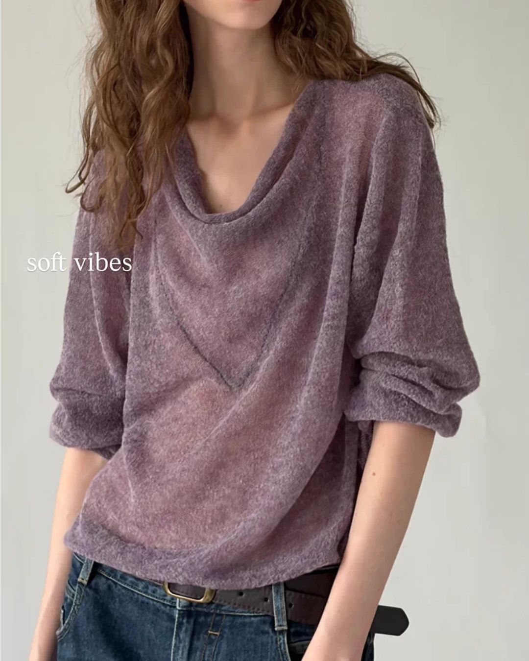 Drape Neck Relaxed Knit　KN117