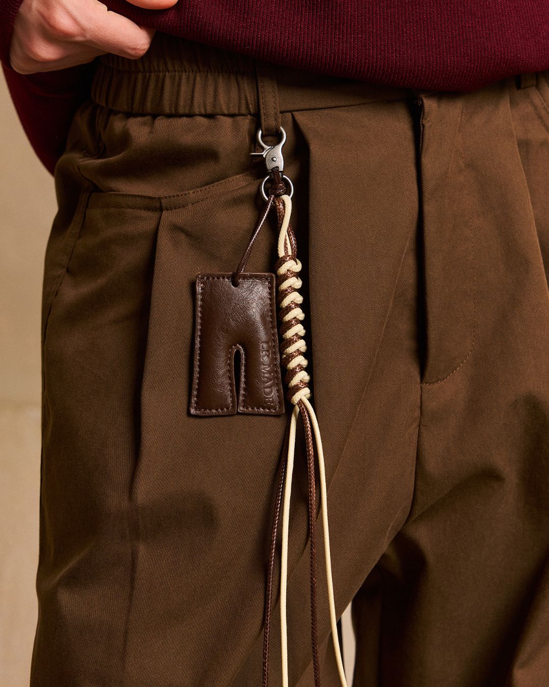 Rope ＆ Leather Tag Tuck Wide Pants　PT033