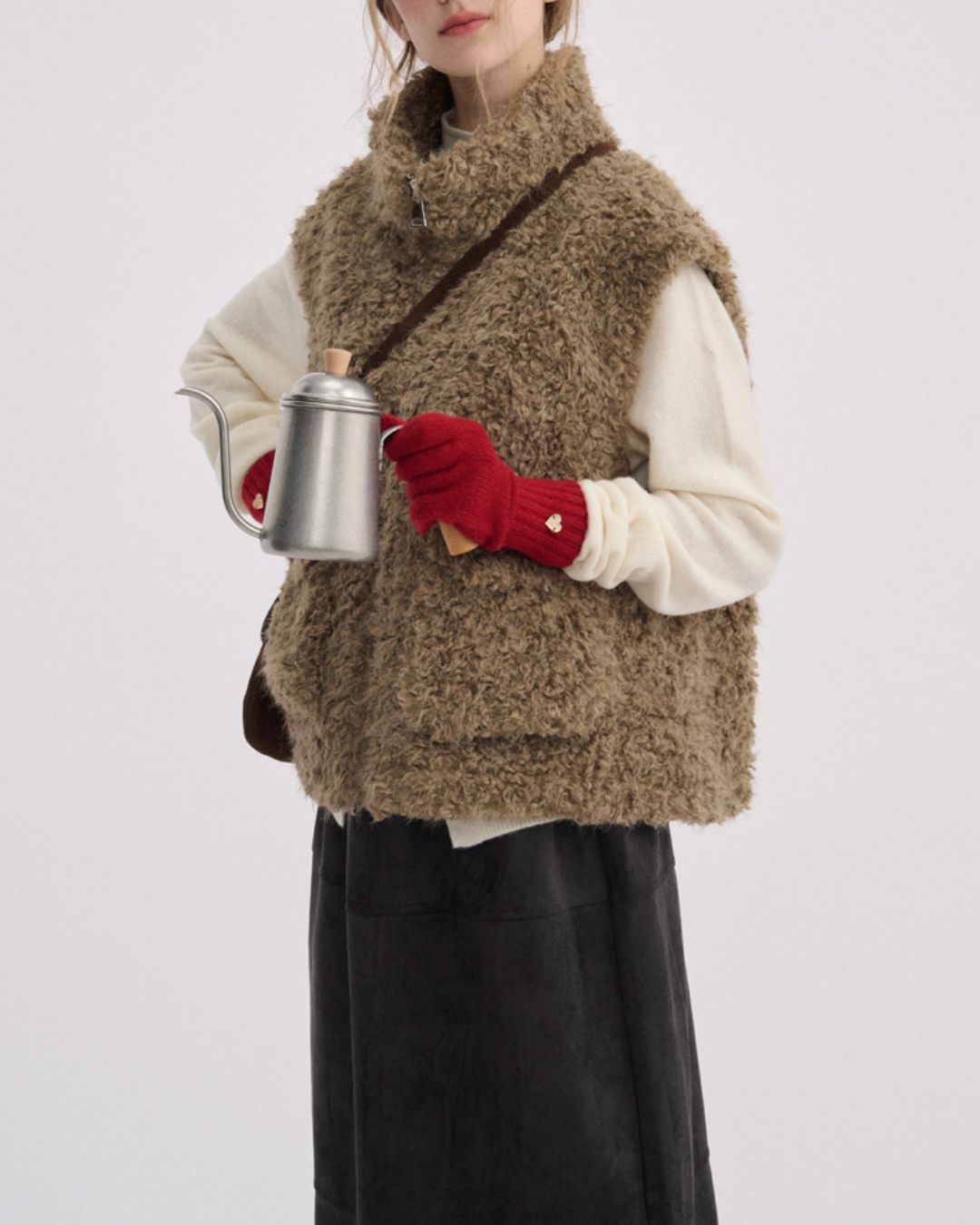 Stand Collar Boa Flap Pocket Vest　VT015