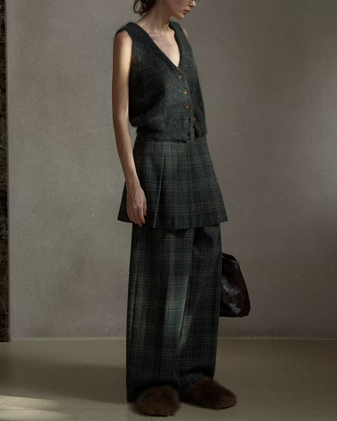 Tartan Check Wool Wide Pants　PT039
