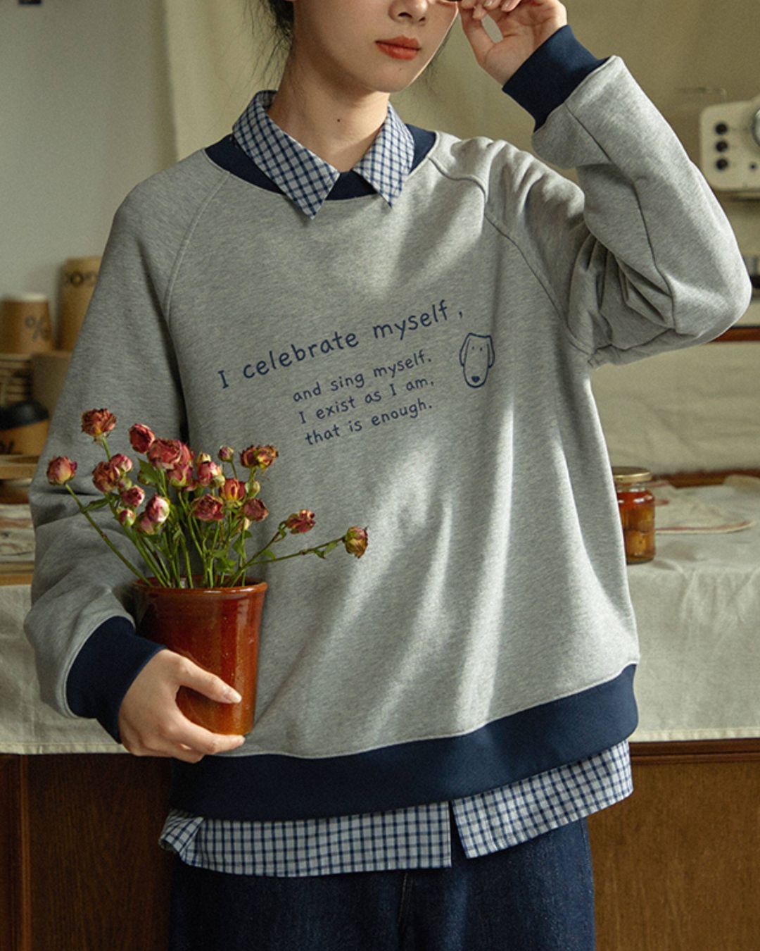 Colorblock Letter Print Sweat　SW011