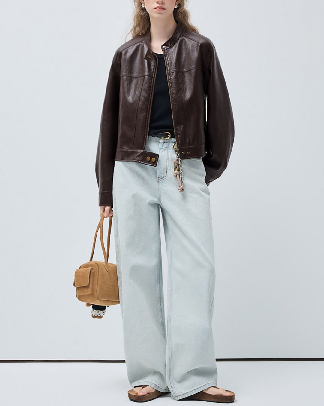 Vintage Short Leather Jacket　JK083