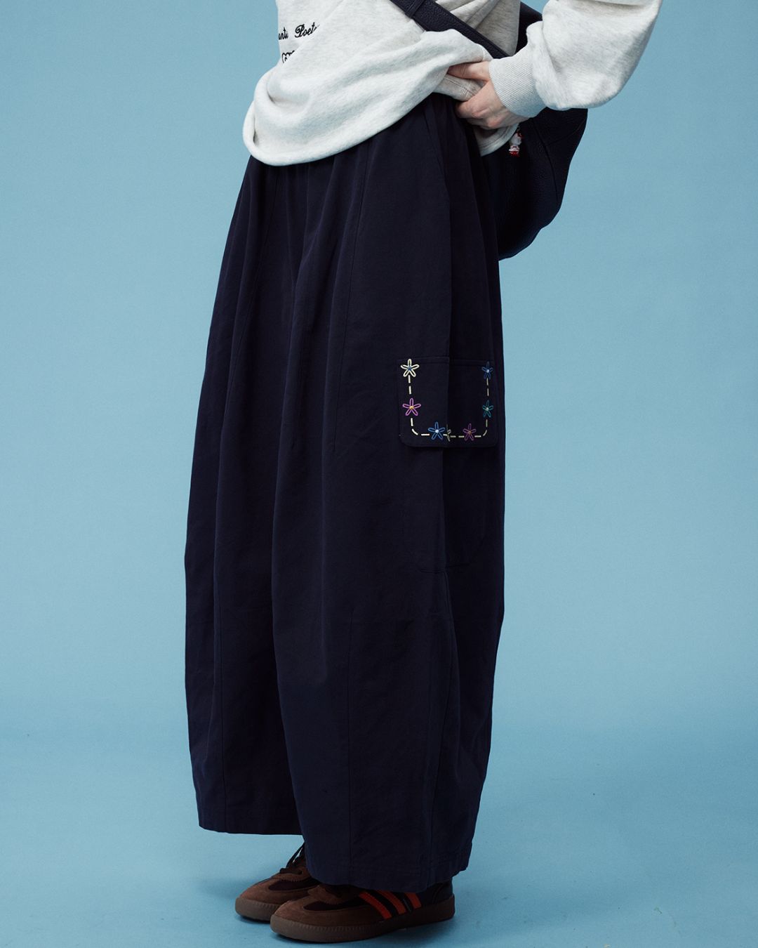 Floral Pocket Wide Leg Pants　PT002