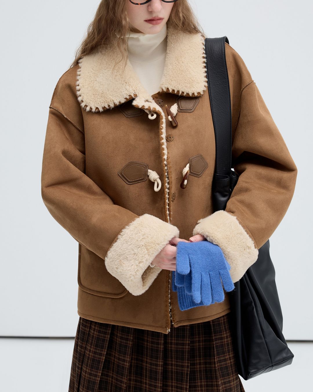 Collared Duffle Mouton Coat　CT010