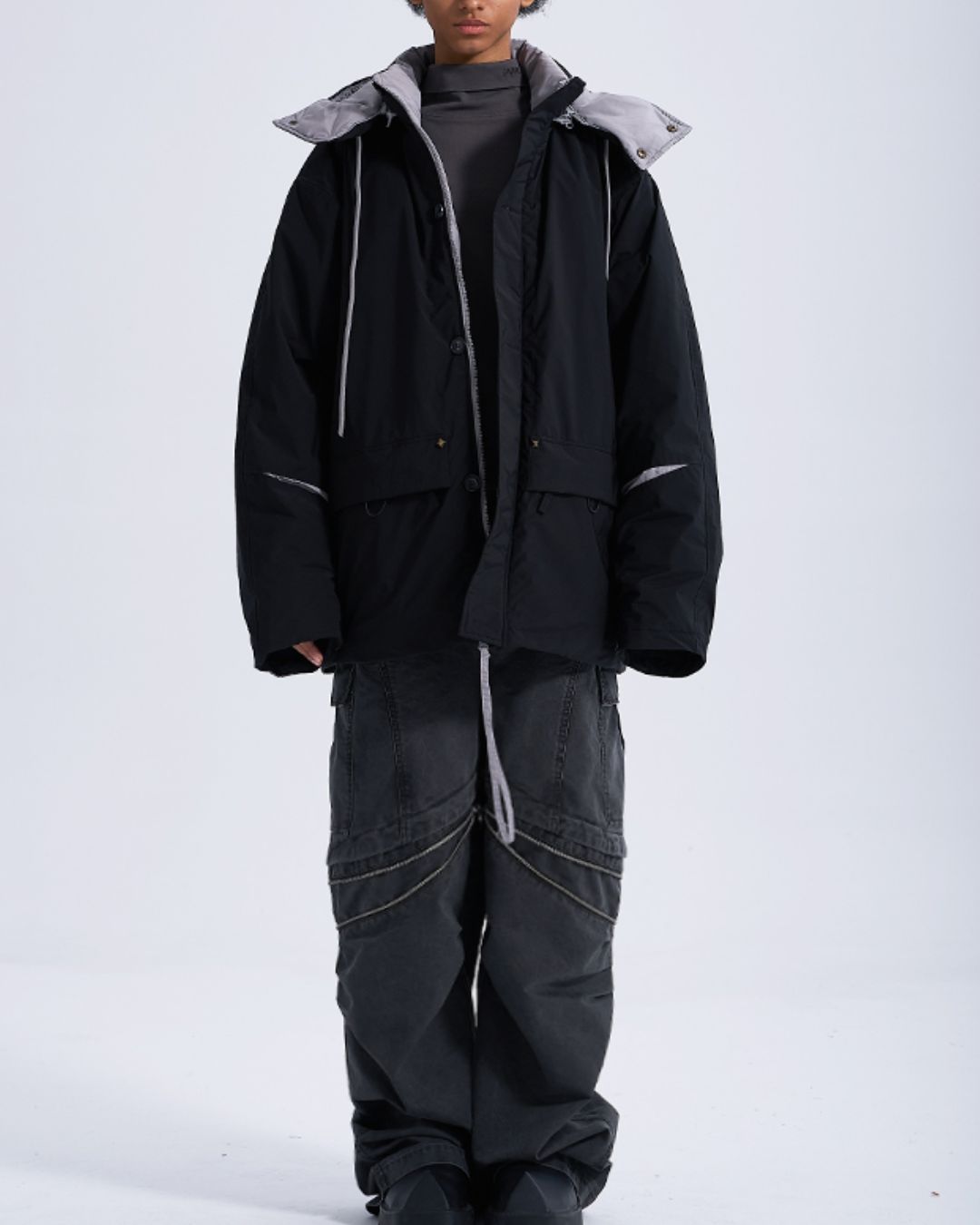 Casual Padded Contrast Color Jacket　JK071