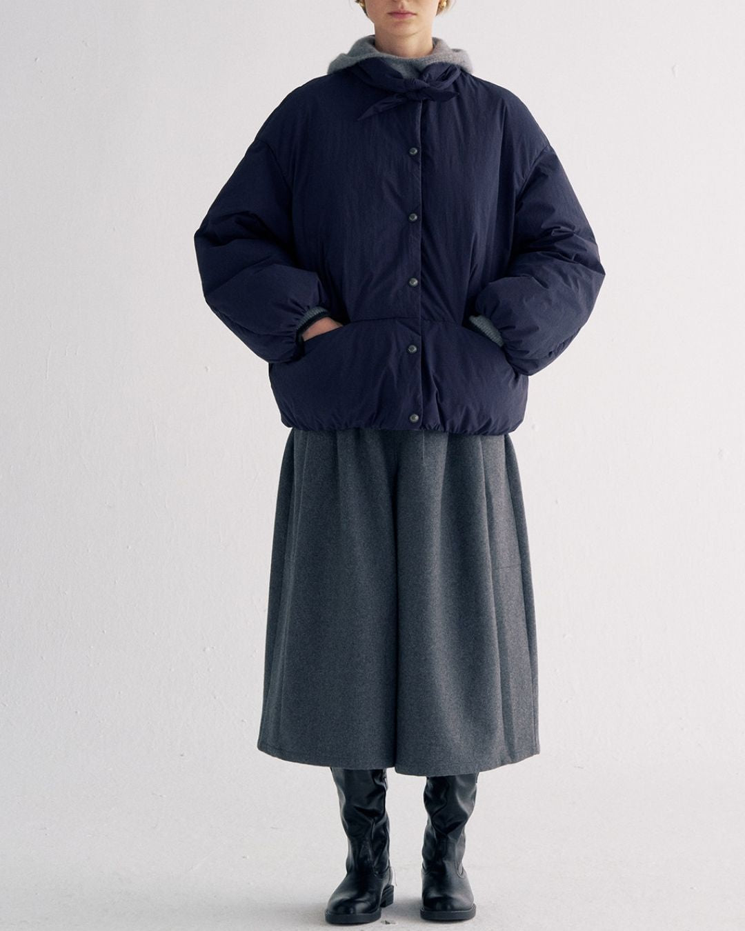 Detachable Scarf Puffer Down Jacket　JK080