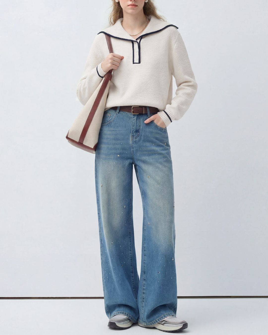 Contrast Color Boucle Knit　KN101