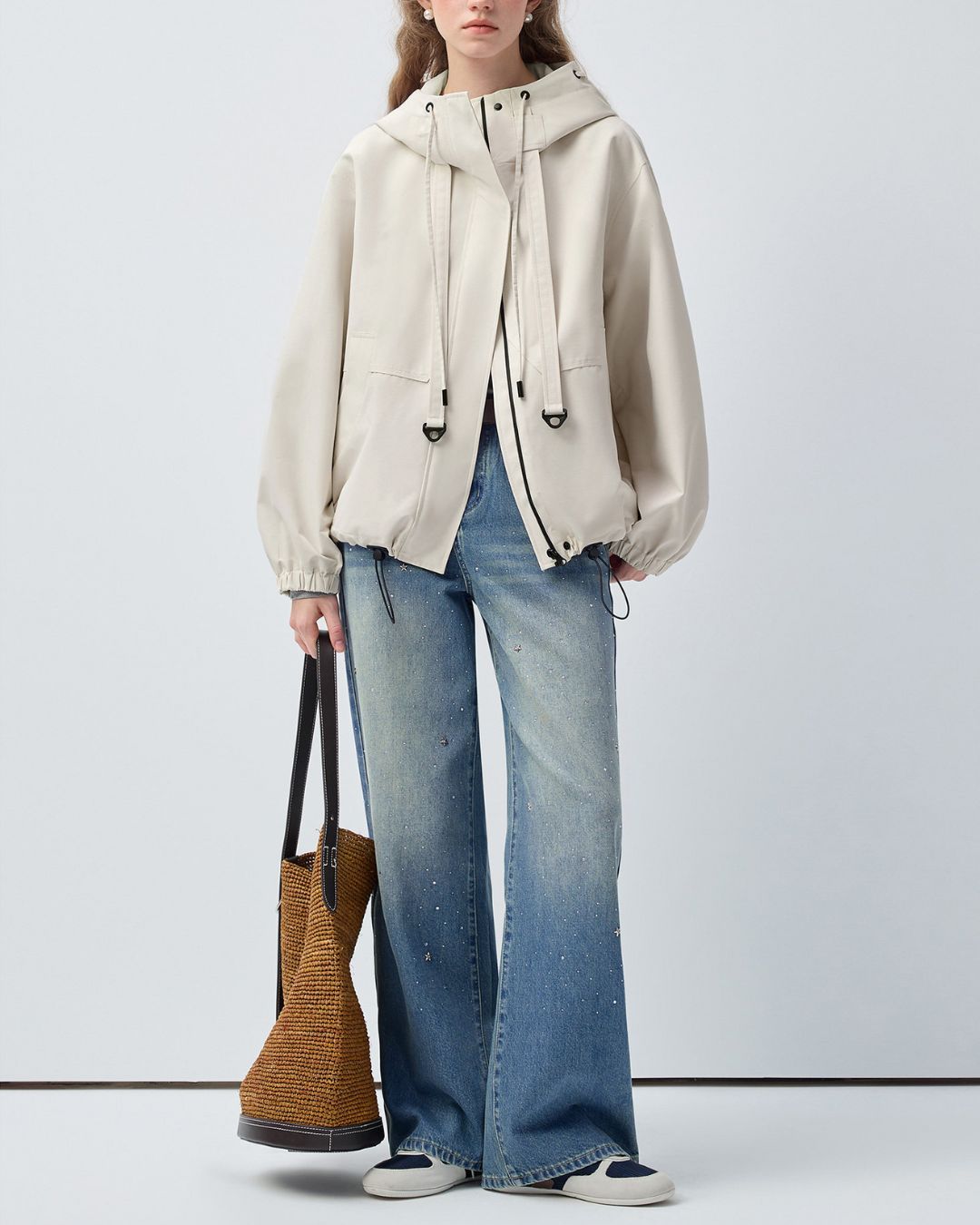 Star-studded Rhinestone-decorated Denim Pants　DP015