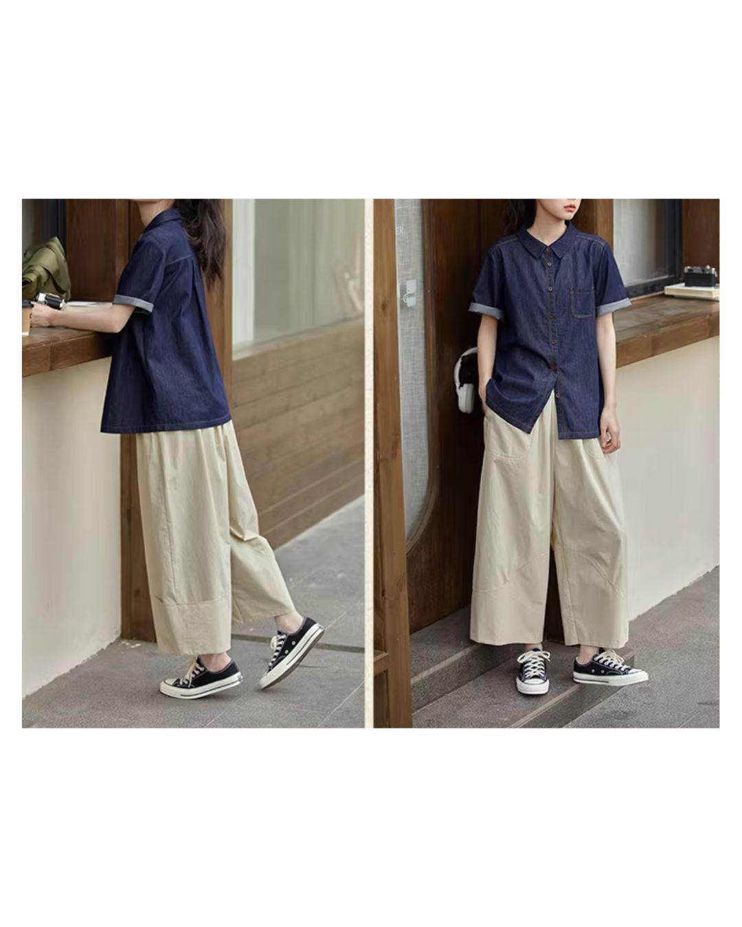 Breathable Cropped Wide Pants　PT048