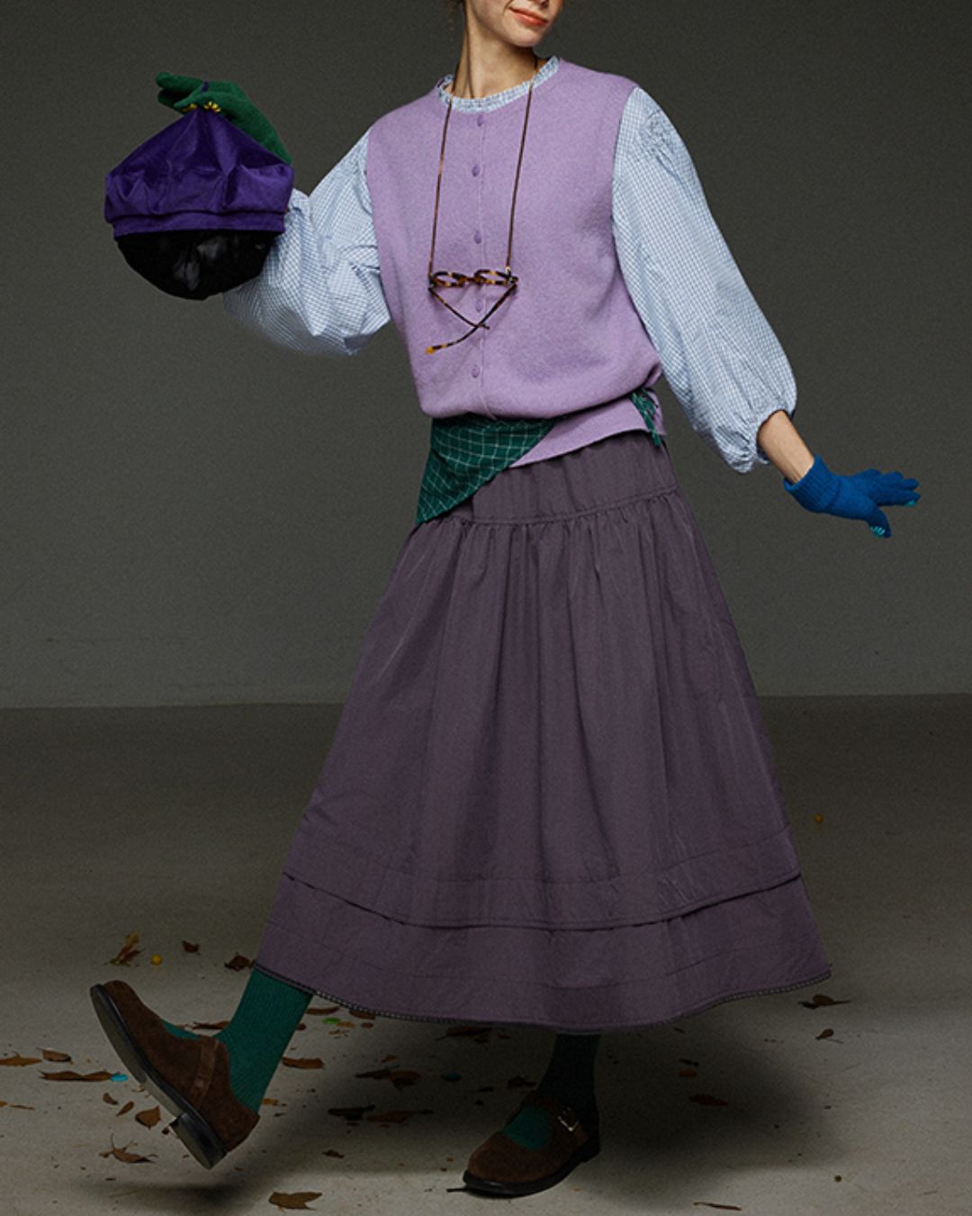 Retro Knit Front Button Vest　KN034