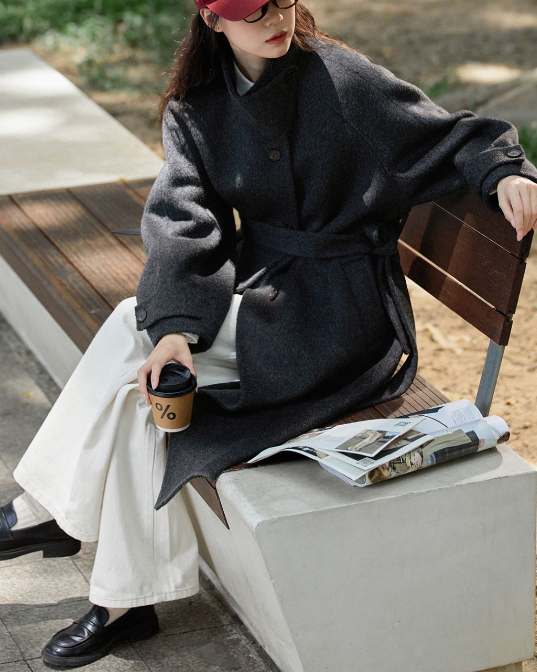 Wool Stand Collar Yoke Coat　CT019