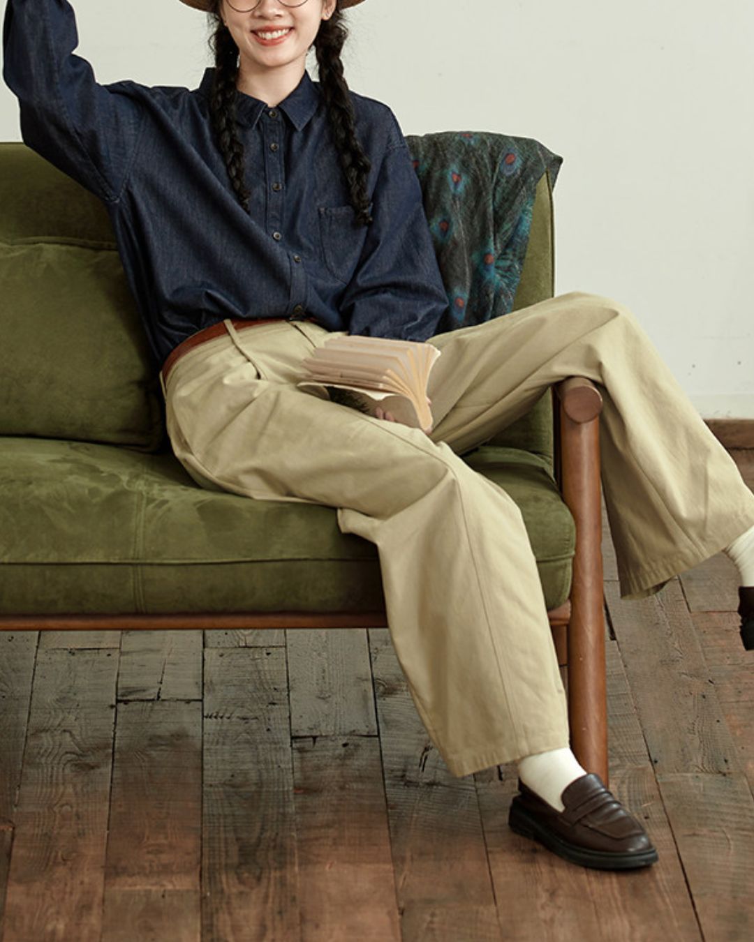 Casual Navy Denim Shirt　LS041