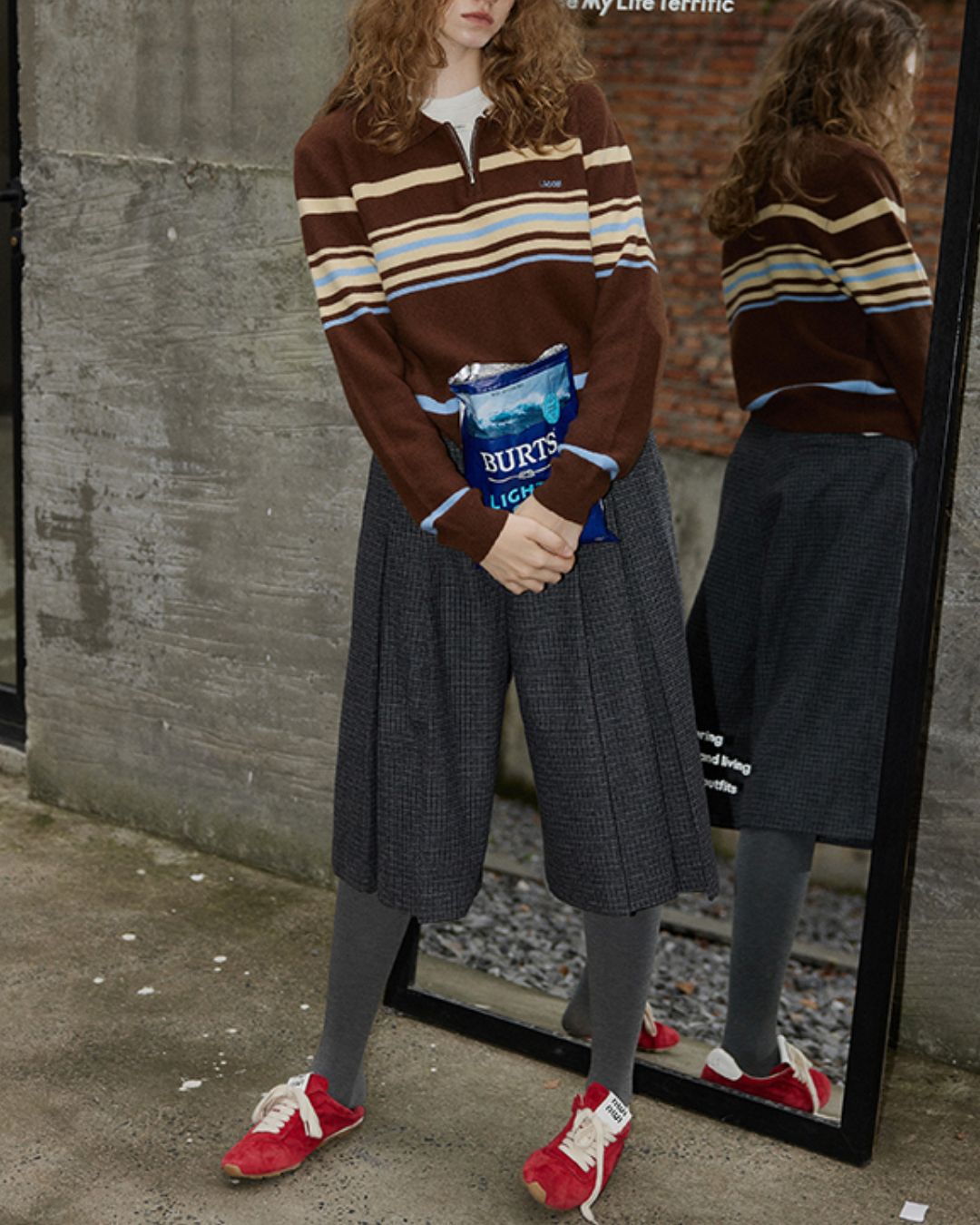 Check Pleated Culottes　PT016